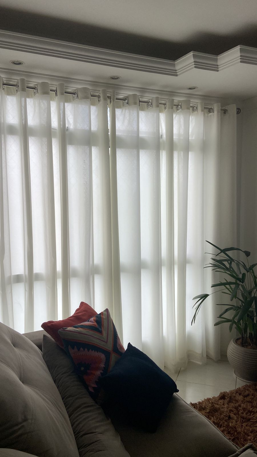 2 Cortinas de Blackout 70% Palha - Para Varão Simples ( Ver Descrição) W