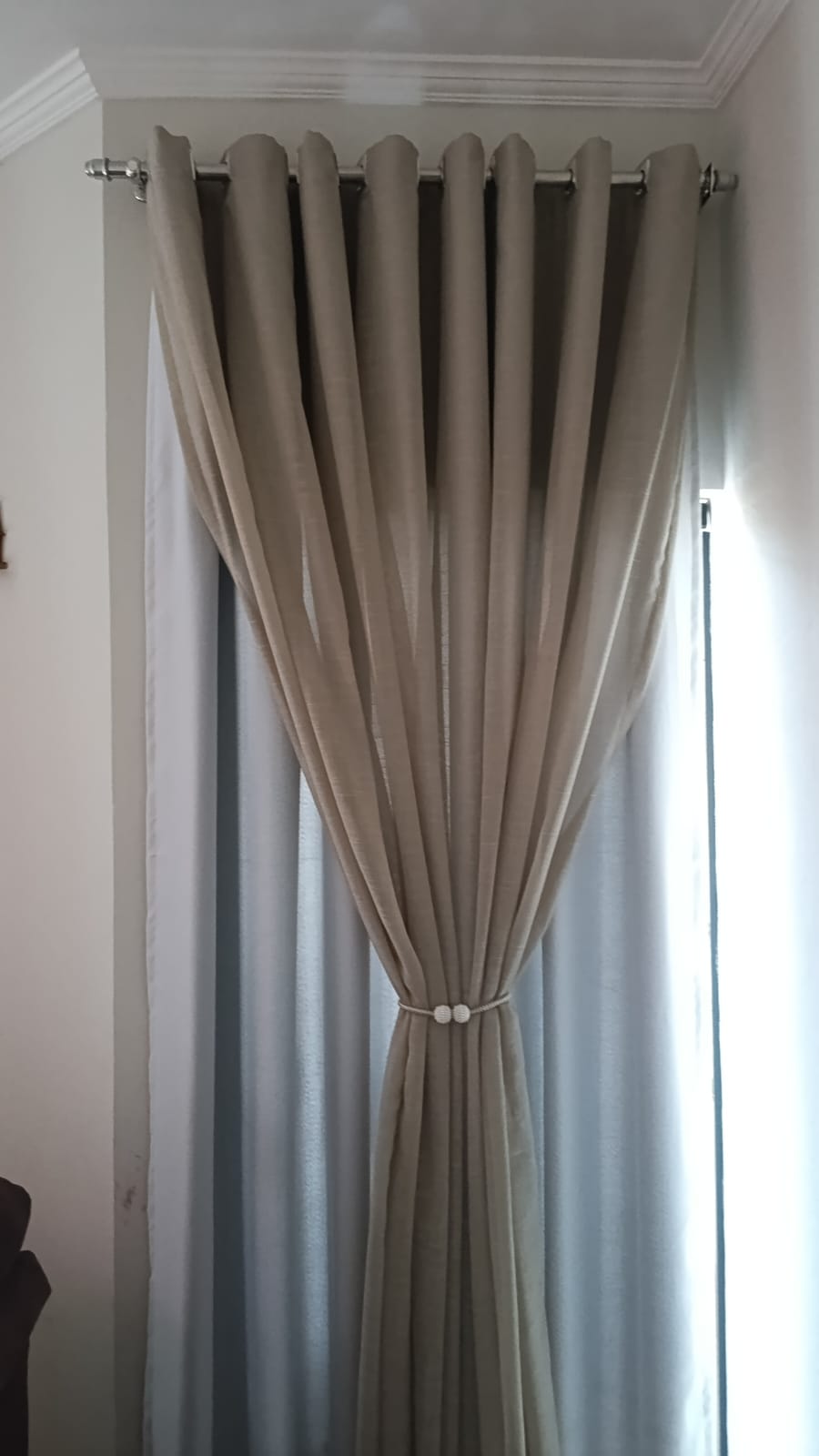 Cortina de Blackout 100% branco gelo - Para Varão Simples com argolinas brancas 3,00 x 1,80 ( Cliente Cristiane ) ( D )