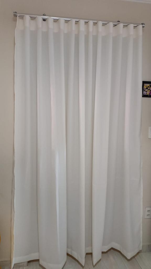 Cortina de Jacquard Off White sem Forro - Para Trilho Suisso Max SIMPLES 6,00 x 2,00 ( Cliente Larissa ) ( D )