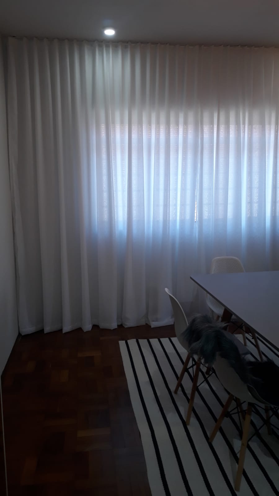 Cortina de Voil Liso Branco com Forro Microfibra Branco- Para Trilho Suisso Max Simples 5,00 x 2,60 ( cliente Renata ) ( D )