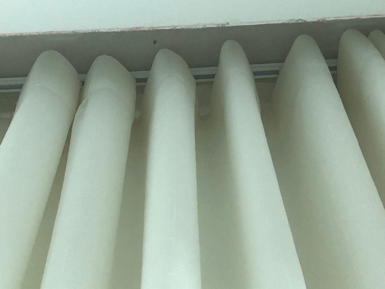 Cortina de Voil Liso Off White com Forro Blackout 100% Off white  - Para Trilho Suisso Max SIMPLES  ( Cliente Rodrigo ) ( D )