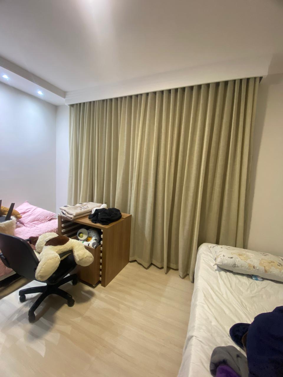 Cortina de voil liso perola com forro blackout 100% bege para varão simples com ilhós 5,00 x 2,40 ( Cliente Altair Alves ) ( D )