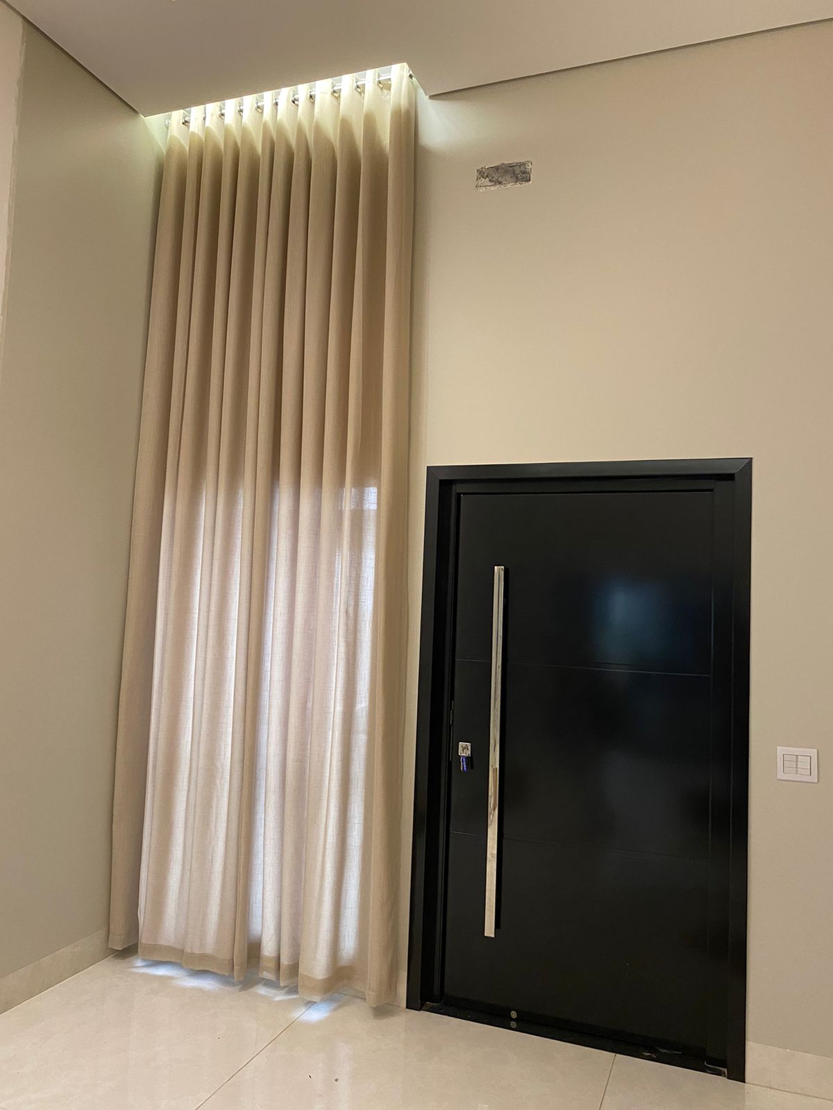Kit de 2 cortinas de Gaze de Linho Bege com Forro Microfibra pérola- Para Trilho Suisso Max Simples ver descrição ( cliente Juliana Ventura ) ( D )