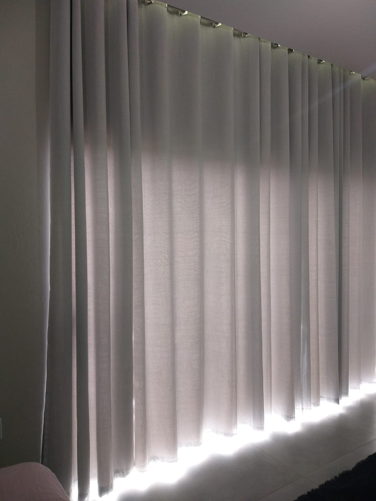 Kit de 2 Cortinas de Gaze de linho branca e Voil rustico - Para Trilho suisso max Simples ver descrição ( Cliente Luana ) ( D )