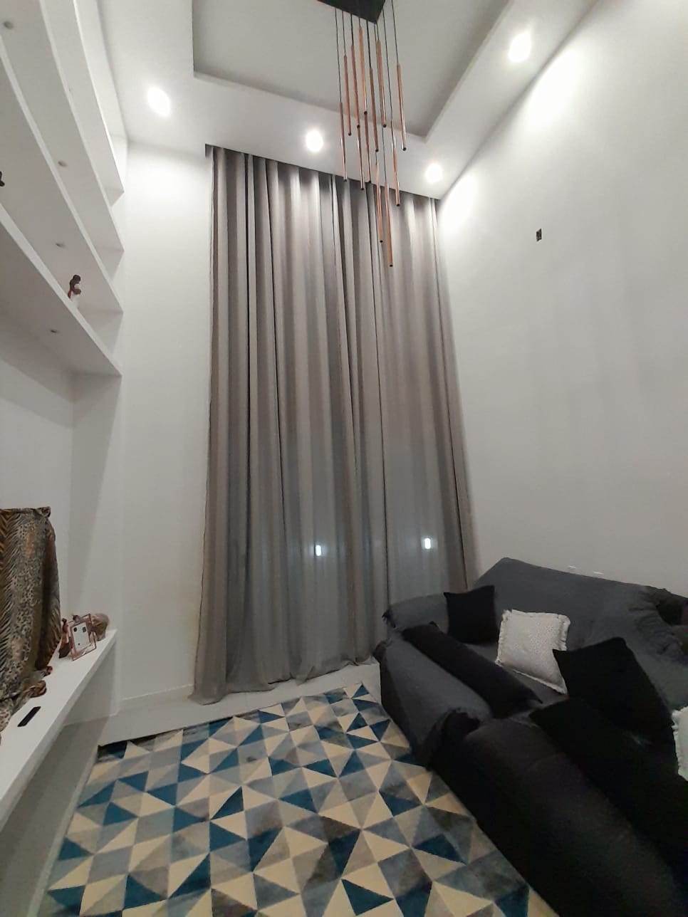 Kit de 2 cortinas de voil liso cinza com forro microfibra cinza para varão  ( cliente Emival Revendedor ) ( D )