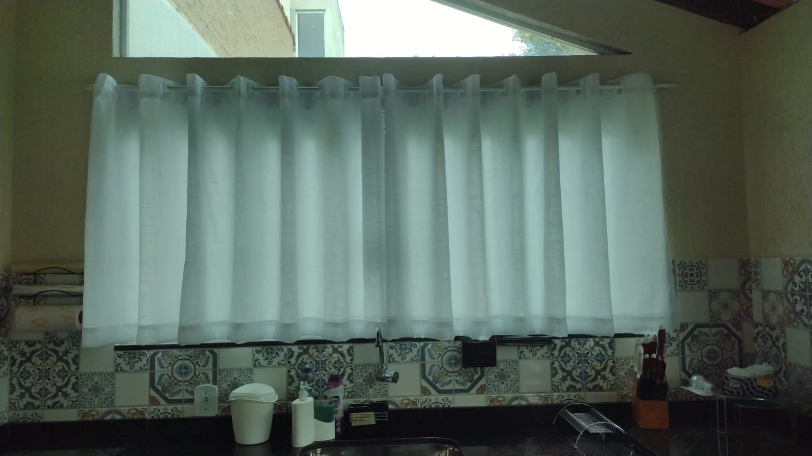 Kit de 3 cortinas  de voil liso com forro microfibra ver descrição ( Cliente 5,00 x 1,55 ) ( Cliente Luzia ) ( D ) 
