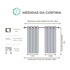 Cortina para Varão de Voil com Forro Microfibra 2,80 x 1,80
