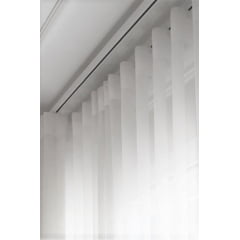 Cortina de Gaze de Linho Branco   com Forro Voil Liso Branco - Para Trilho Suisso Max Simples   5,00x2,50 ( Ver descrição) W
