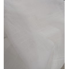 Cortina de Gaze de linho off white com forro blackout 70% palha - 4,00 x 2,20 - Para Varão Simples com ilhós