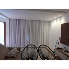 1 Cortina de forro blackout 100% branco gelo -  Para Trilho suisso Max Simples  5,00x2,38 - Cortina em 2 partes - Cliente Regiane (G) 