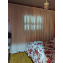2 Cortinas de Voil Liso Branco com Forro Microfibra Branca - Para Passa Varão Simples ( Ver Descrição) W