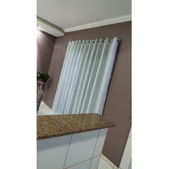 Cortina de Gaze de Linho branca com Forro Microfibra branca - Para Varão Simples com ilhós cromado ( Cliente Marcia ) ( D ) Cortina de Gaze de Linho branca com Forro Microfibra branca - Para Varão Simples com ilhós cromado ( Cliente Marcia ) ( D )