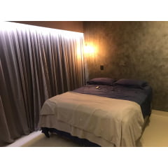 Cortina de Gaze de Linho cinza com forro blackout 100% cinza - Para Trilho Suisso max Simples  4,00 x 2,80 ( Cliente Maria Rita ) ( D )