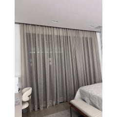 Cortina de Gaze de Linho cinza sem Forro - Para Trilho Suisso Max SIMPLES 5,80 x 2,88 Barra de 15 cm ( Cliente Benedita ) ( D ) Cortina de Gaze de Linho cinza sem Forro - Para Trilho Suisso Max SIMPLES 5,80 x 2,88 Barra de 15 cm ( Cliente Benedita ) ( D )