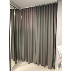 Cortina de Gaze de Linho cnza com Forro Microfibra cinza - Para Varão deslizante max SIMPLES 7,00 x 2,66 ( Cliente Samuel ) ( D ) Cortina de Gaze de Linho cnza com Forro Microfibra cinza - Para Varão deslizante max SIMPLES 7,00 x 2,66 ( Cliente Samuel ) ( D )