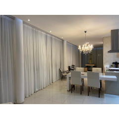 Cortina de Gaze de Linho com blackout 100% para trilho comum simples ( Cliente Vivi ) ( D )
