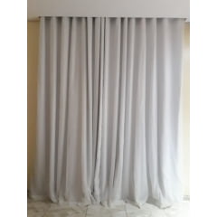 Cortina de Gaze de Linho com Forro Blackout Tecido 100% - Para Varão Simples com ilhós imbuia ( Cliente Roberta ) ( D )