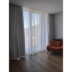Cortina de Gaze de Linho 6,00 x 2,65  blackout 100%  3,00 x 2,65 - Para Trilho Suisso Max Duplo ( cliente Gisely ) ( D )  