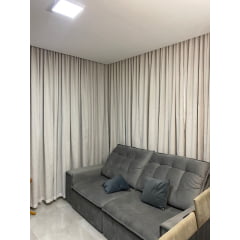 Cortina de Gaze de Linho Off White com Forro Blackout 70%  - Para Trilho suisso Max Simples 9,00 x 2,53 ( Cliente Rogerio pai do Ruan ) ( D )