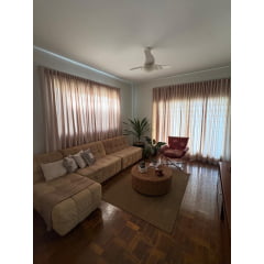 Cortina de Gaze de Linho Off White com forro microfibra branco para trilho suisso modelo max simples 8,00 x 2,70 ( cliente Eduarda ) ( D ) 