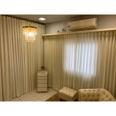 Cortina de Gaze de Linho Off White com Forro Microfibra perola  - Para Trilho Suisso Max SIMPLES 8,00 x 2,68 ( cliente Augtusto ) ( D )