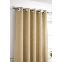 Cortina de Jacquard Bege sem voil para varão simples com ilhós cromado 5,80 x 3,00 ( Cliente Marina ) ( D )