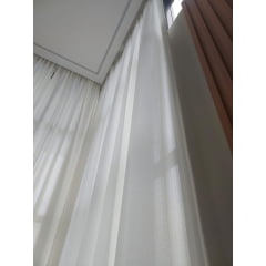 Cortina de Jacquard Off White sem Forro - Para Varão Simples com ilhos cromado 12,00 x 2,50 ( Cliente Fernanda ) ( D )