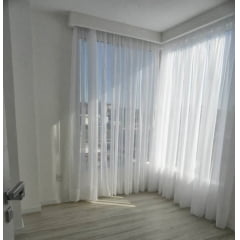   Cortina de Voil Liso Branco sem Forro - Para Trilho Suisso Mini Simples 18,00x2,70 ( Ver descrição) W