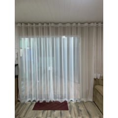 Cortina de Voil liso branco sem forro para varão com ilhós branco 6,00 x 2,60 ( cliente Maria Helena ) ( D ) 