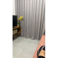 Cortina de Voil Liso branco com Forro Blackout 100% branco gelo  - Para Varão Simples com ilhós cromado  4,00 x 2,50 ( Cliente Thais ) ( D )