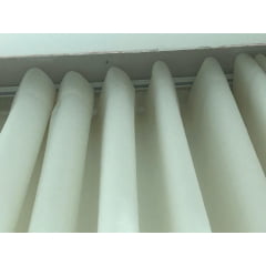 Cortina de Voil Liso Off White com Forro Blackout 100% Off white  - Para Trilho Suisso Max SIMPLES  ( Cliente Rodrigo ) ( D )