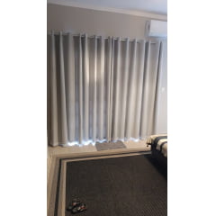 Cortina de Voil Liso Off White com Forro Blackout 70% Bege - Para Varão Simples com ilhós branco 4,00 x 1,10 ( cliente Brenda ) ( D ) 