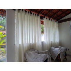 Cortina de Voil Liso Off White com Forro Microfibra pérola - Para Varão Simples com ilhós cromado 6,00 x 2,80 ( Cliente Renata ) ( D )