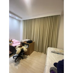 Cortina de voil liso perola com forro blackout 100% bege para varão simples com ilhós 5,00 x 2,40 ( Cliente Altair Alves ) ( D ) Cortina de voil liso perola com forro blackout 100% bege para varão simples com ilhós 5,00 x 2,40 ( Cliente Altair Alves ) ( D )