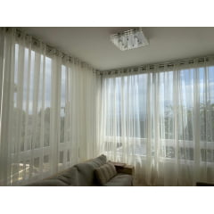   Cortina de Voil Liso perola sem Forro - Para Varão Simples  com ilhós 5,00 x 2,40 ( cliente Cheila ) ( D )
