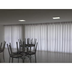 Cortina de Voil Trabalhado branco com Forro Microfibra branco- Para Varão Simples com ilhós cromado 9,00 x 2,40 ( Cliente Juliano ) ( D )