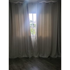 Cortina de Voil Xadrez Perola com forro microfibra pérola para varão simples 5,00 x 2,60 ( Cliente Mara Dalila ) ( D )