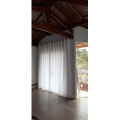 Cortinas de Gaze de Linho Branco com Forro Microfibra Branco - Para Varão Simples com ilhós cromado ALTURA A CONFIRMAR NA SEGUNDA Cliente Valdiria (G) Cortinas de Gaze de Linho Branco com Forro Microfibra Branco - Para Varão Simples com ilhós cromado ALTURA A CONFIRMAR NA SEGUNDA Cliente Valdiria (G)