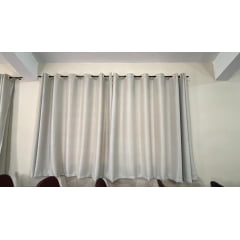 Kit de 11 cortinas de Blackout 70% cinza claro com ilhos cromado ( Cliente Altair ) ( D )