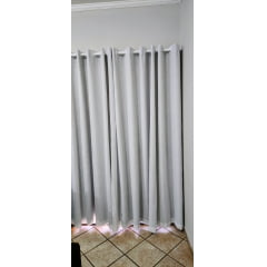 Kit de 17 Cortinas de Voil Liso pérola com Forro Blackout 100% Off white - Para Varão Simples com ilhós Branco ( Cliente Renata ) ( D ) Kit de 17 Cortinas de Voil Liso pérola com Forro Blackout 100% Off white - Para Varão Simples com ilhós Branco ( Cliente Renata ) ( D )