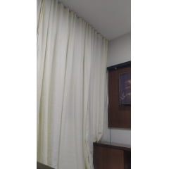 Kit de 2 Cortinas de Gaze de Linho Off white com Forro Blackout 100%- Para Trilho Suisso Max Duplo ver descrição ( Cliente Bianca ) ( D )