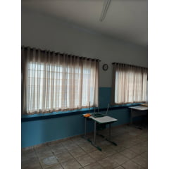 Kit de 2 Cortinas de Jacquard bege sem Forro - Para Varão Simples  com ilhós imbuia ver descrição ( Cliente Luciana ) ( D )
