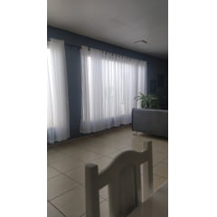 Kit de 2 cortinas de Voil liso branco sem forro para varão simples com ilhós branco ( Cliente Gisele ) ( D ) 