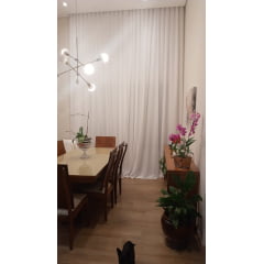 Kit de 3 Cortinas de Gaze de Linho branca com Forro Microfibra branca - Para Varão Simples com ilhós branco ( Cliente Joel ) ( D )