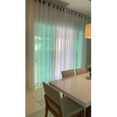 Kit de 3 Cortinas de Gaze de Linho Off White sem Forro  - Para Varão Simples com ilhós branco 5,80 x 4,00 ( Cliente Joice ) ( D ) 