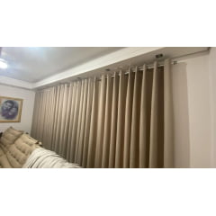 Kit de 3 cortinas de voil liso com forro microfibra perola para varão simples ( Cliente Carla ) ( D ) Kit de 3 cortinas de voil liso com forro microfibra perola para varão simples ( Cliente Carla ) ( D )